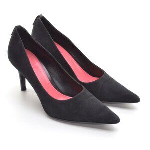 Judith Leiber Black Suede Elegant Dress Pumps 7.5 B